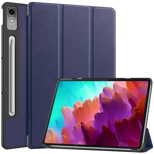 Kepuch Custer �P�[�X �Ή� Lenovo Tab P12 Pro 2nd 12.7 2024/Tab P12 TB371FC TB-370FU 2023 ?�z���VPad Pro 12.7 2023, PU���U�[ �y�� �J�o�[ - �u���[