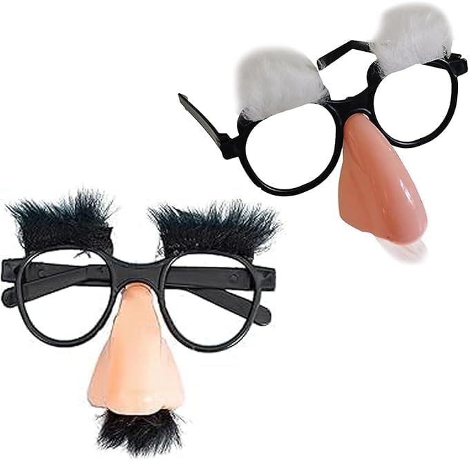 Clockjuan 2 Pcs Disguise Glasses With Funny Nose Add Fun To Your Celebrations Funny Glasses Spoof Accessories,Disguise Glass with Nose