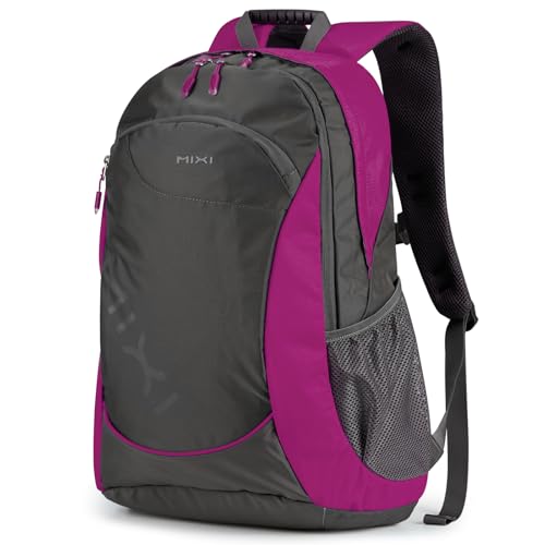 mixi Ultra Lightweight Backpack 45L Waterproof Casual Backpack for Travel Sports Camping Hiking College Back Pack Daypack for Men Women, 21 inch-Rose Red