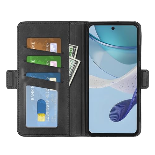 Capa Capinha Carteira Preta Com Porta Cartão Compatível Com Moto G73 - (Hard Glass Store)