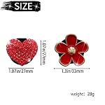 4PCS Car Air Vent Clips with Fragrance Pads, Red Cute Flower Air Fresheners - Image 2