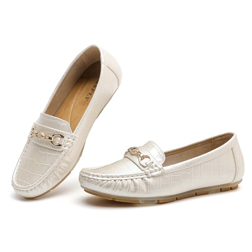 Image of Women's Business Loafers Work Casual Flats Shoes Lightweight Penny PU Leather Slip On Walking Shoes