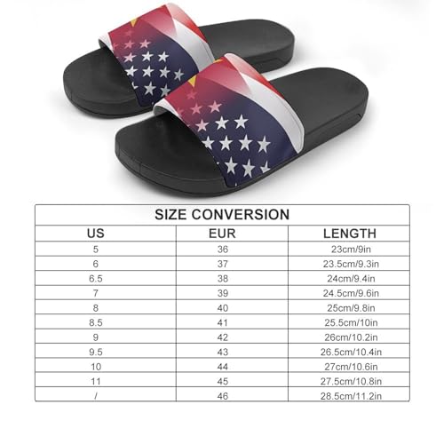 Flag of Suriname And U.S. FLAG House Sandals Non-Slip Bathroom Slippers Beach Summer Shoes for Men Women2