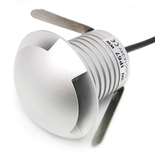 LED In-Ground Well Light,3W,12V-24V DC,IP67 Waterproof Aluminum,Directional Horizontally Outdoor Landscape Lightings,Side View Beam,Warm White (Q3-3 Way)