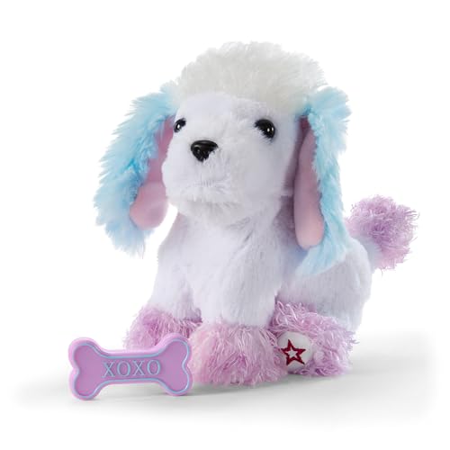American Girl Truly Me 18-inch Doll Tropical Taffy Poodle Pet with Pink Bow and Dog Bone Toy, for Ages 6+
