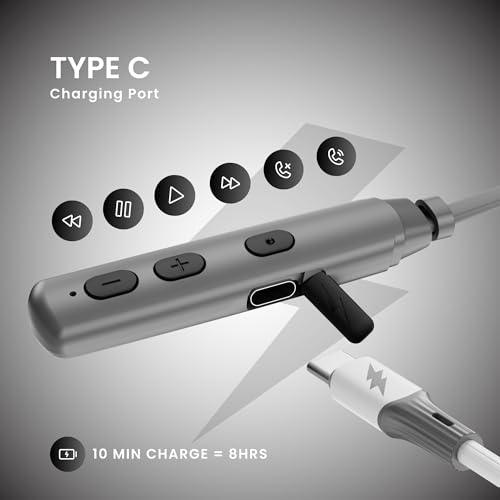 Image of OOGE Tune 4 (Grey) Neckband, 50H Playtime, Enhanced Sound Microphone, Magnetic On /Off, 4-Mode Voice Change, Extra Bass, Sweat Resistant, Type-C Charging, Sound Pulse Technology
