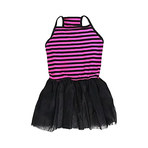 Midlee Pink & Black Stripe Tutu Large Dog Dress (XXX-Large)