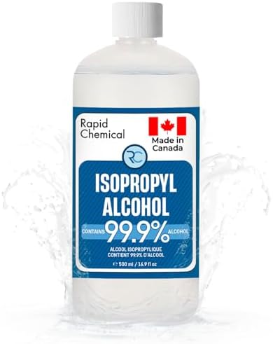 99% Isopropyl Alcohol - Made in Canada - USP Grade - 500ml Isopropyl Rubbing Alcohol - Isopropyl Alcohol 99 Percent - Bottle 99.9% Alcohol (500ml)