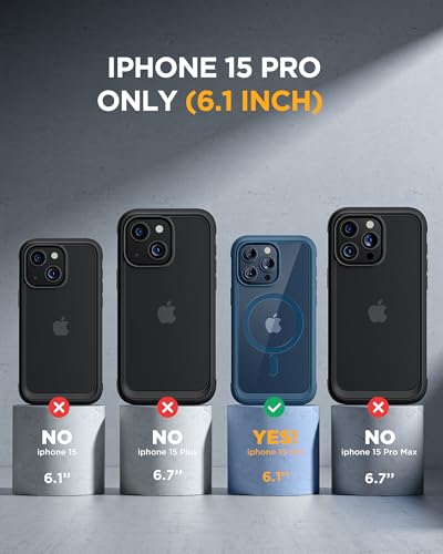 image for Miracase Magnetic for iPhone 15 Pro Case [Compatible with MagSafe] Ful