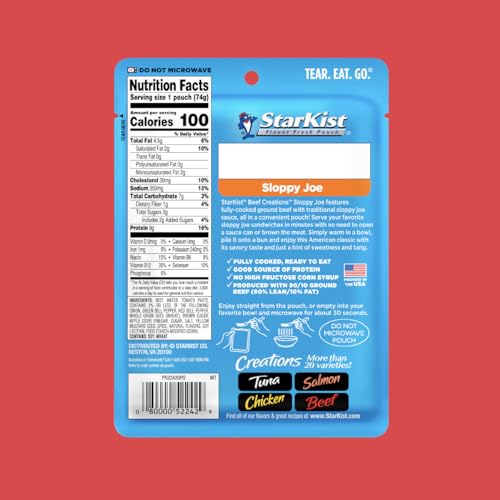 Image of StarKist Beef Creations Sloppy Joe, 2.6 oz Pouch, 12 pack