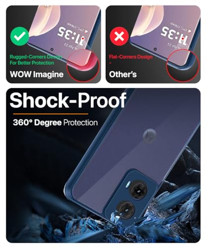 Image of WOW IMAGINE Shockproof Hybrid Back Cover for Motorola Moto G85 5G | Hard Slim fit Back Case | PC & TPU | Clear Transparent Case - Blue