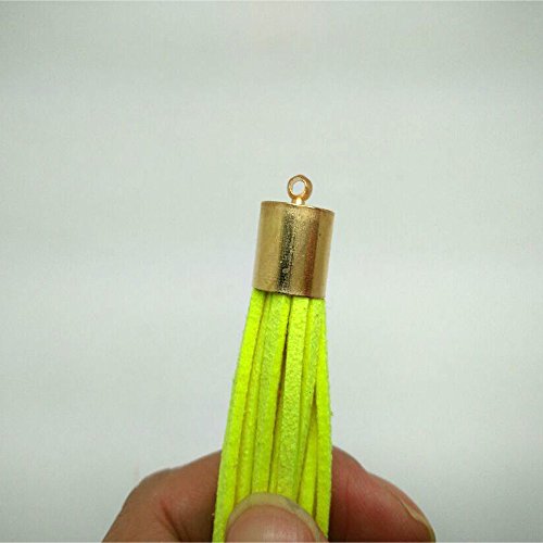Pamir Tong Copper Caps 80Mm(3.1'' Inch) Leather Tassel Suede Tassel Diy Jewelry Bracelet Accessories (Gold) #TOP3