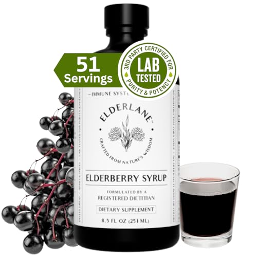 Elderlane Elderberry Syrup Immune Boosters for Adults & Kids 8.5oz