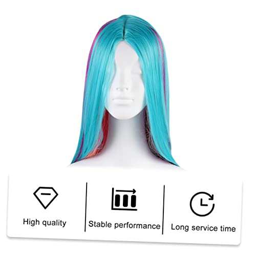 KALLORY Peruca Colorida Perucas Retas Traje Roleplay Perucas Coloridas Para Peruca Parte Do Meio Per
