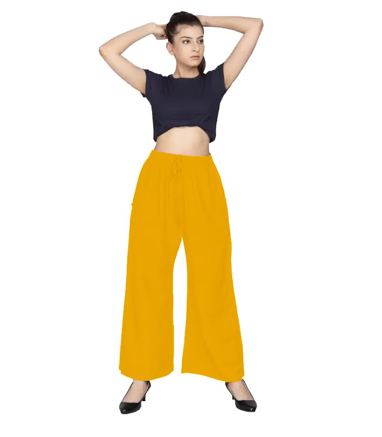 Image of BENKILS Women's Cotton Reyon Regular Fit Palazzo Pants - Available Size - M to 6XL
