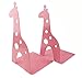 A Pair of Cute Cartoon Giraffe Nonskid Metal Bookends for Kids Children Bedroom Library School Office Desk Study Gift (Pink)