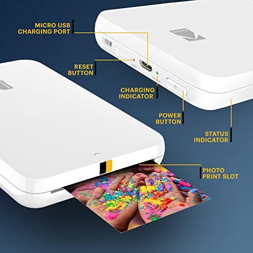KODAK Step Slim Instant Mobile Photo Printer  Wirelessly Print 5,1 x 7,6 cm Photos on Zink Paper with iOS & Android devices