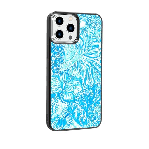 qizjio Blue Flower Phone Case Shockproof Protective for iPhone 14 Pro Max