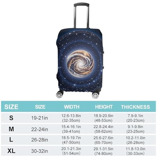 Celestial Body Elastic Luggage Cover Suitcase Protector for 19-32 Inch Suitcases | Universal Stretchable Travel Bag Cover | Anti-Scratch, Washable with Zipper Closure S2