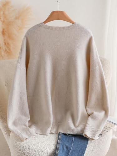 SOLY HUX Women's Plus Size Bow Tie V Neck Cardigans Drop Shoulder Loose Fall Sweater Outerwear Aesthetic Clothes2