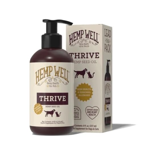 Hemp Well Thrive Hemp Oil for Dogs & Cats, Omega 3 & 6 Supplement, 16 Fl Oz
