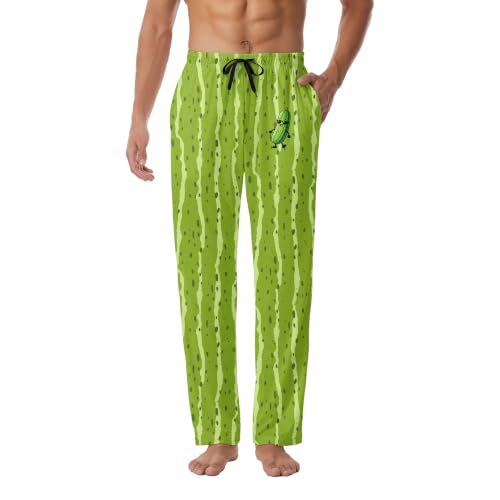 Mens Pickle Pajama Pants Funny Pjs for Men Lounge Pants Sleep Bottoms
