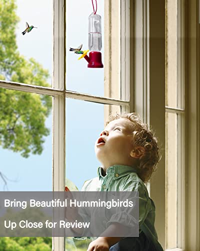 Small Hummingbird Feeder with Hanging Wires,Easy Cleanup and Refill Mini Hummingbird Feeders for Outdoors(4 Pack,2.3 oz)