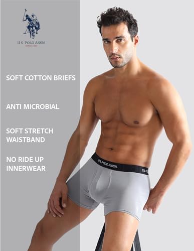 Image of U.S. Polo ASSN. Mens ET007 Anti Microbial Essential Long Underwear Trunk with Pouch Opening -Pack of 1