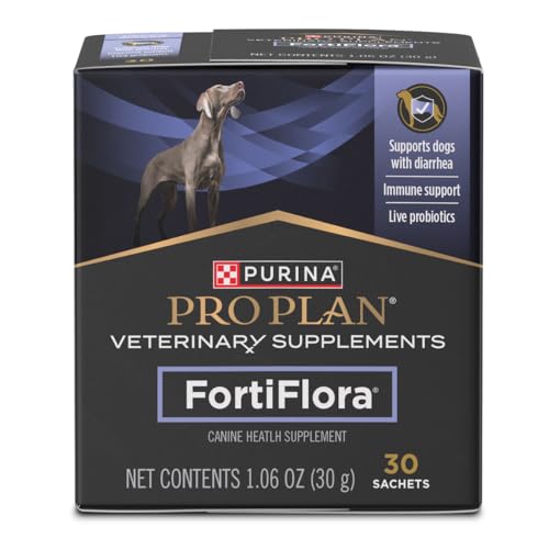 Purina Pro Plan Veterinary Supplements FortiFlora Daily Probiotics for Dogs, Helps Digestive Gut Health and Diarrhea - 30 ct. Box