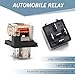 JawGrew 4 PCS Automotive Starting Relay, 12V 40A Five-pin Backless Flame Retardant Housing Waterproof Connection Conversion DC Relay, Sensitive Contact System Component Accessories, for Cars (Black)