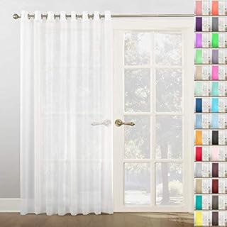 Megachest Woven Voile super wide metallic ring top Curtain 1 Panel (Pure White, 116" wide X 72" drop(W300cmX183cm))