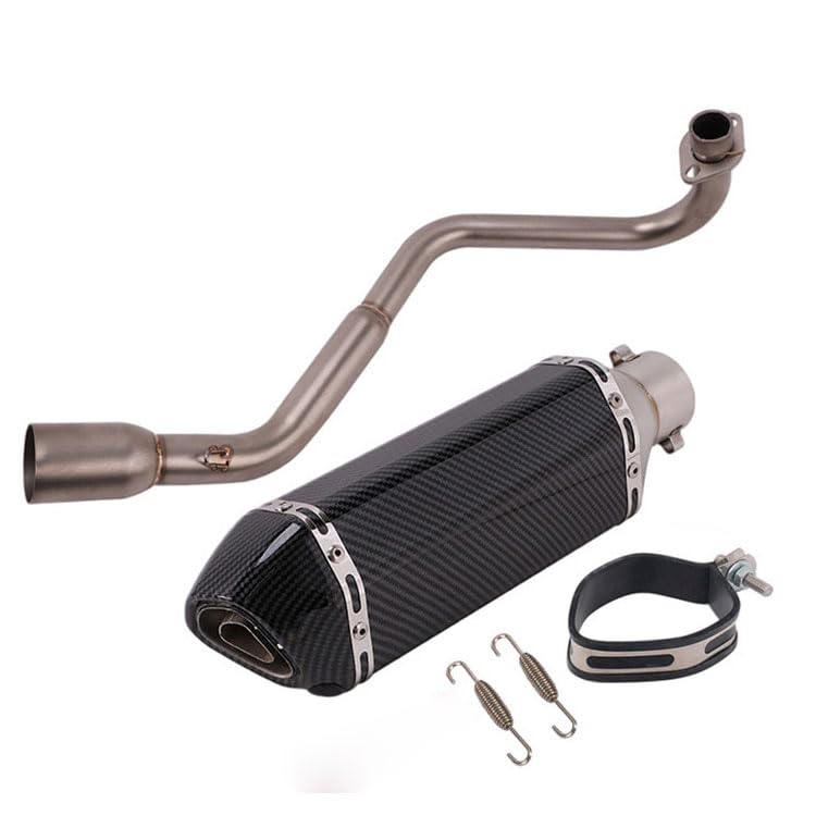 Motorcycle Exhaust Muffler Stainless Steel Exhaust Muffler Pipe Assembly Kit Universal Slip on Silencers & Mufflers 51mm Motorcycle Full Systems