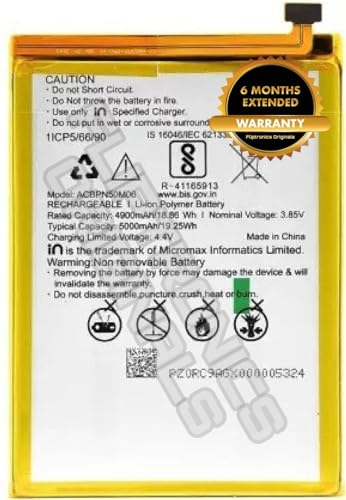 Image of ACBPN50M06 Battery for Micromax in 1 (E6746) / in 1b (E6523, E7533) / for Micromax in Note 1 (E7746) Battery with 6 Month warrenty****(P154)