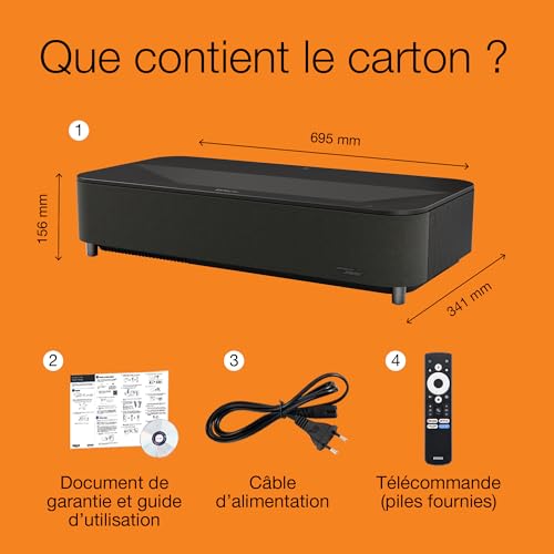 Epson Lifestudio Grand Plus EH LS970B Projecteur 3LCD 4000 lumens 4000 lumens couleur 3840 x 2160 16:9 4K objectif à ultra courte focale 802. /bgnacax wireless / Bluetooth 5.2 métallisé - vue 5