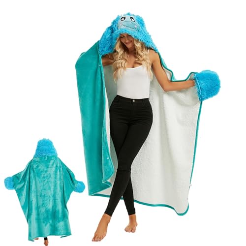 Cobertor com capuz de dinossauro, Cobertor de dinossauro com capuz vestível, Envoltório de manta de