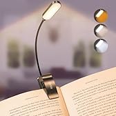 Luce da Lettura a 16 LED, Gritin Lampada da Lettura Ricaricabile, 3 Modalità di Temperatura Colorei (Bianca/Ambrata/Mista), Dimmerabile Senza Livelli, 360°Flessibile Clip Luce Lettura Libri a Letto