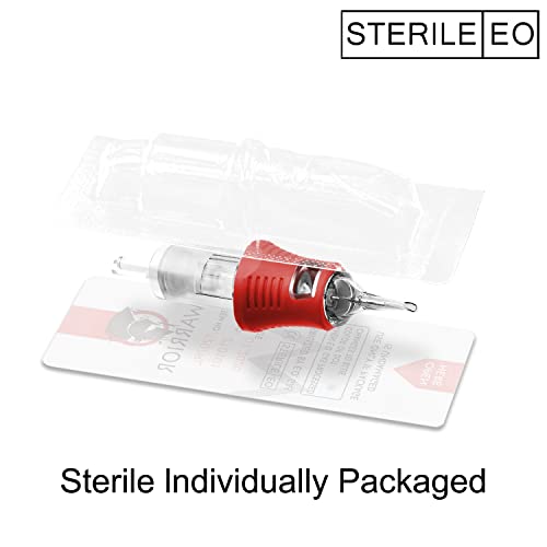 WARRIOR PRO Tattoo Needle Cartridges with Silicone Rubber Handle Sterilized Tattoo Needle Cartridge Round Liner 20 pcs 316L Japanese Surgical Steel Permanent Makeup PMU(0.25MM-0803RL) - Image 3