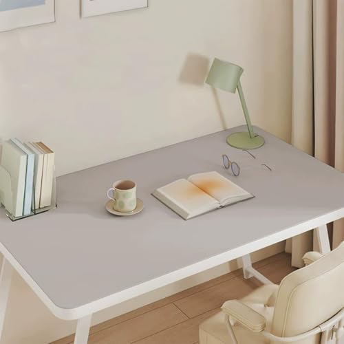Tappetino da scrivania grande, antiscivolo, impermeabile, in pelle PU, protezione per tavolo da lavoro e scrittura, per ufficio, casa, computer, laptop, anti incrostazioni, colore grigio, 100 x 50 cm
