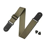 Verstellbarer Gitarrengurt für eine elektrische, akustische oder Bass-Gitarre; inklusive 2 Picks