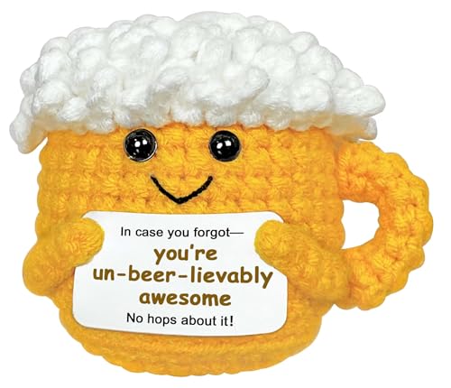 Product Image of the Krinisou Beer Gifts for Beer Lovers, Positive Emotional Crochet Support Encouragement Inspirational Motivational Gift for Women Men
