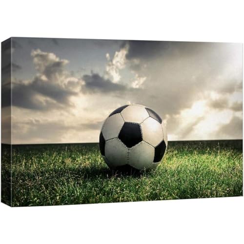 Toile football ciel nuageux XINBAO : art mural sport et grand tableau realiste 70x90