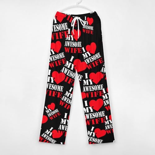 I Love My Awesome Wife Soft Pajama Pants Sleepwear Bottoms Casual Sleep Lounge Pant Straight Trouser for Men Women3