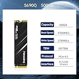 fanxiang M.2 SSD 500GB, Up to 4700MB/s, 500GB NVMe PCIe Gen4 x4 2280, with Graphite Cooling Sticker, Internal Solid State Drives for Laptop, Desktop, PS5- S690Q - Image 3