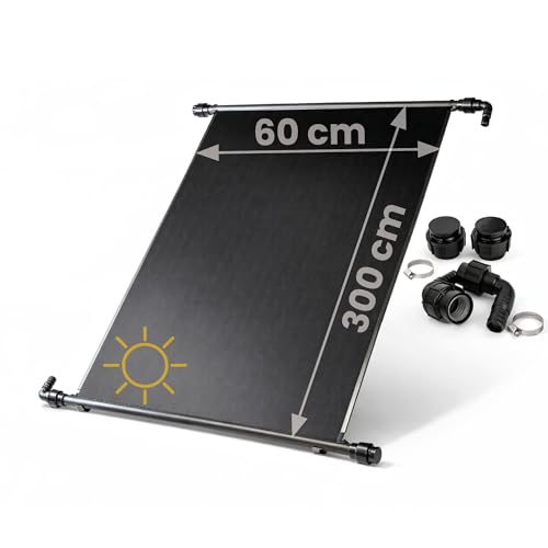 HAF® 1 collettore solare 300 x 60 cm, senza 3 vie, tappetino riscaldante per piscine fino a 10 m³, riscaldamento solare espandibile a piacere, riscaldamento dell'acqua calda con riscaldamento