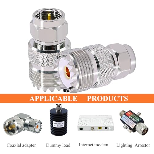 CNARIO adaptador UHF PL259 a F tipo coaxial 2 piezas miniatura 6