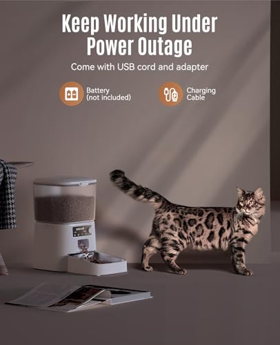 oneisall 3.5L Futterautomat Katze, WiFi Intelligenter Katzenfutter Automat, APP-Steuerung, 1-10 Mahlzeiten pro Tag, Futterspender für Katzen/Hunde, mit Edelstahlnapf