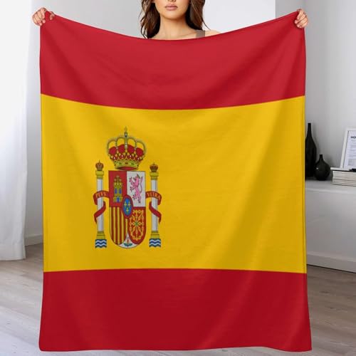 Couverture pelucheuse drapeau Espagne pour soirées cocooning et pique-nique