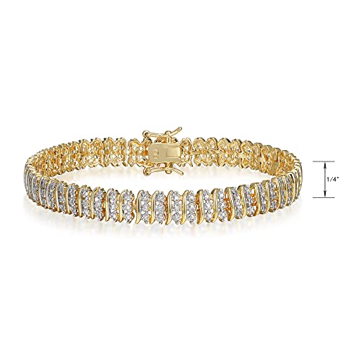 Amazon Essentials Diamond Accent Triple Row S-Link Tennis Bracelet, 7.25" (previously Amazon Collection)2
