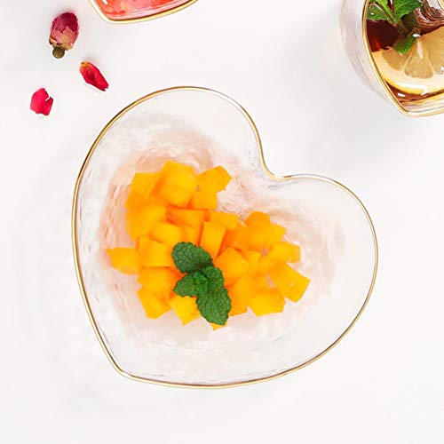 Upkoch Serving Dishes Glass Bowls Crystal Heart Shape Salad Bowl For Rice Soup Noodles Mixing Ice Cream Cereal Snacks Serving Bowl Glass Crystal Bowl #TOP1