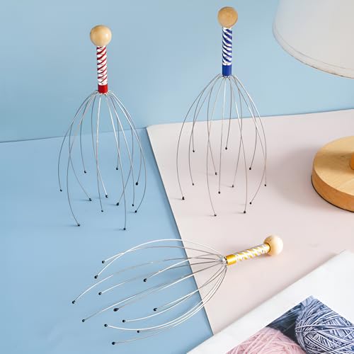 Image of Adimac Manual Scalp Massager (Pack of 2) - Handheld Head Massager for Stress Relief, Hair Growth, and Relaxation